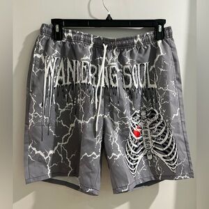 ROMWE Wandering Soul Skelton Graphic Print Shorts, size XL, new!